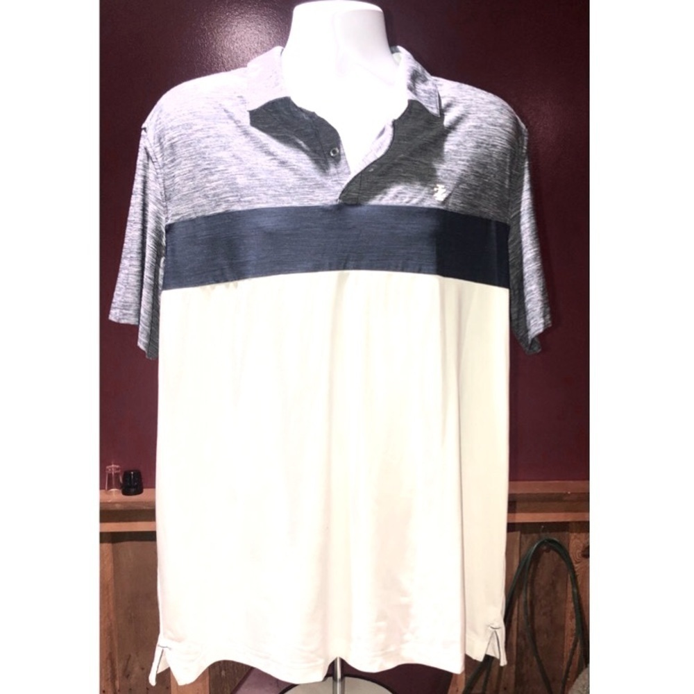 IZOD Men’s Performance Advantage Stretch Polo blue and white XL